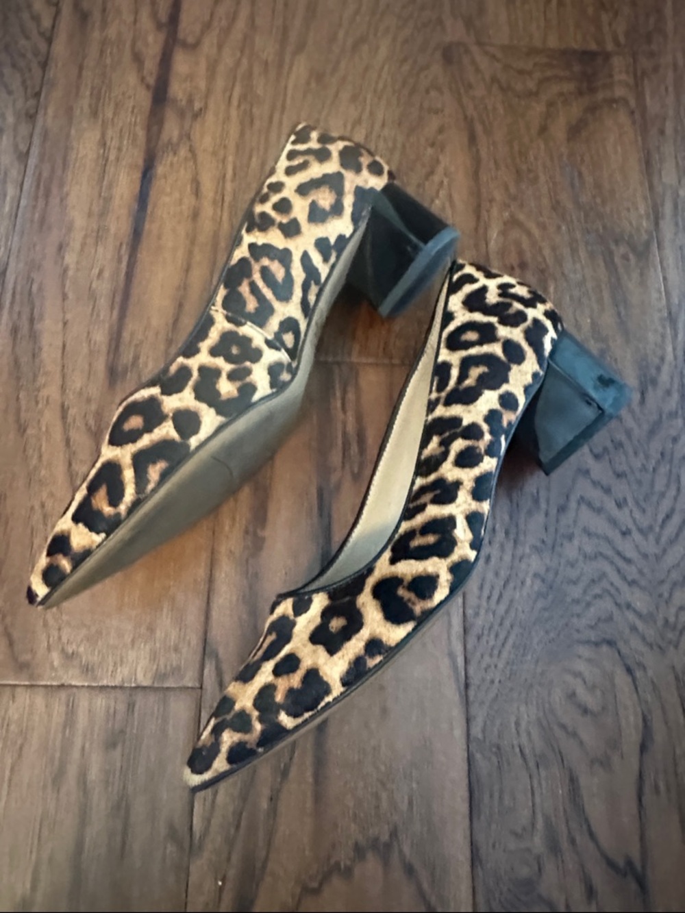 Franco Sarto Leopard-Print Pointed Toe Flats in Brown and Black - Picture 4 of 8